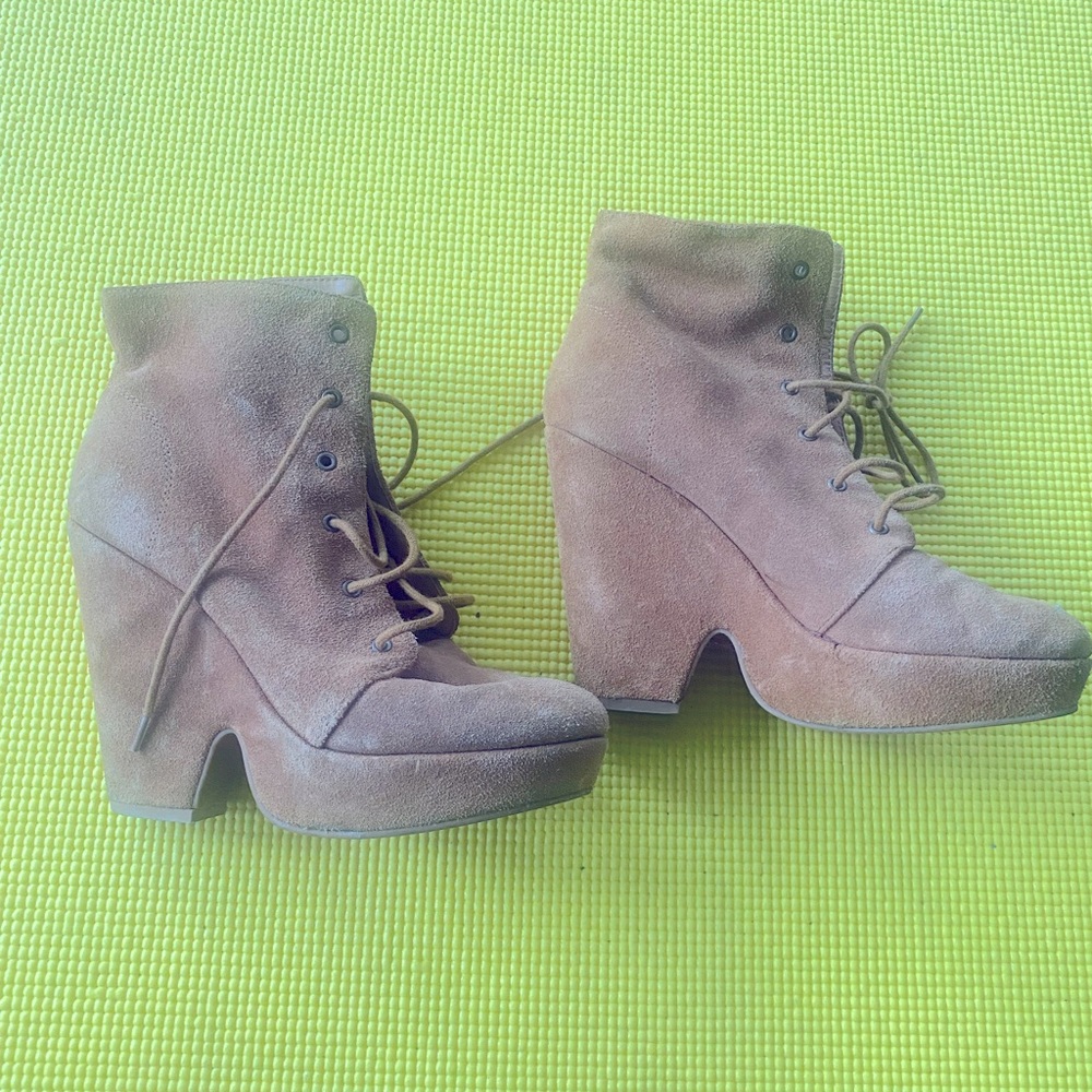 Sienna/Burnt Orange Bootie Chunky Heels